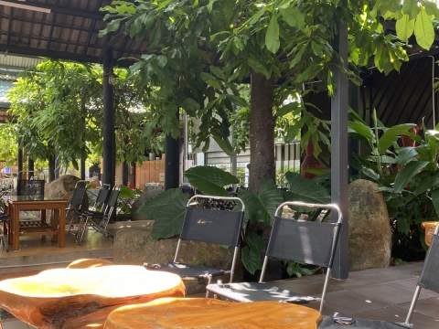 Góc chill cafe sáng tại Sala Garden